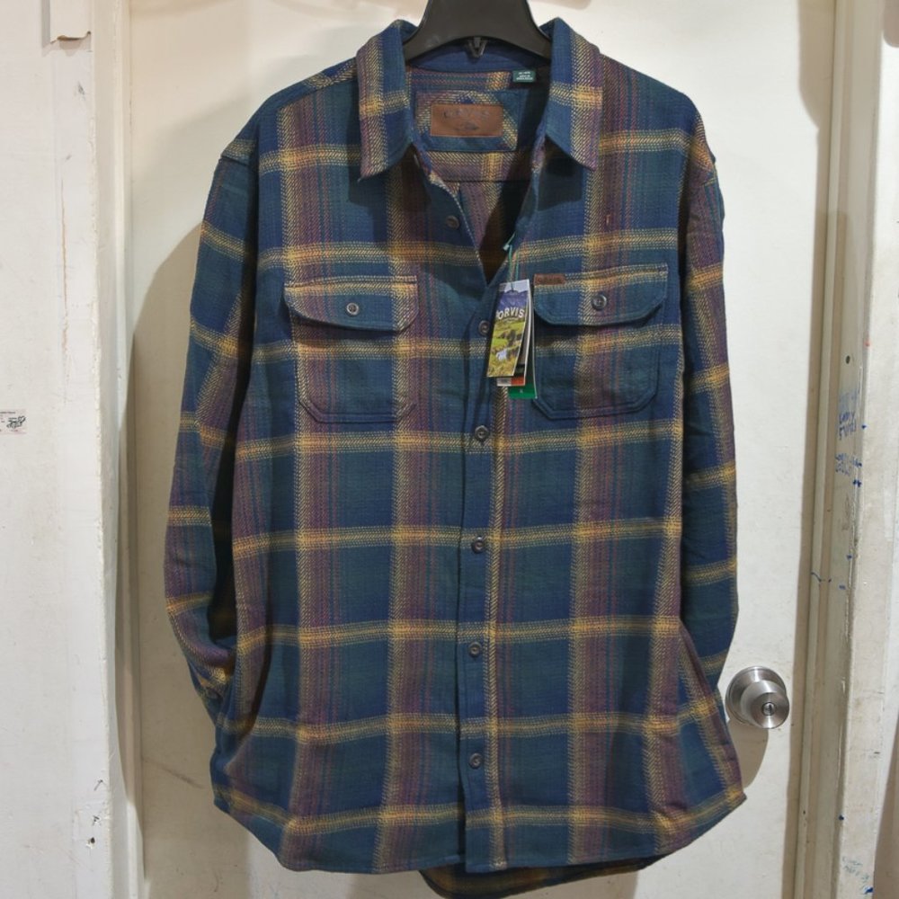 Orvis Men’s Flannel Shirt M L XL XXL‎ 3XL in GREEN